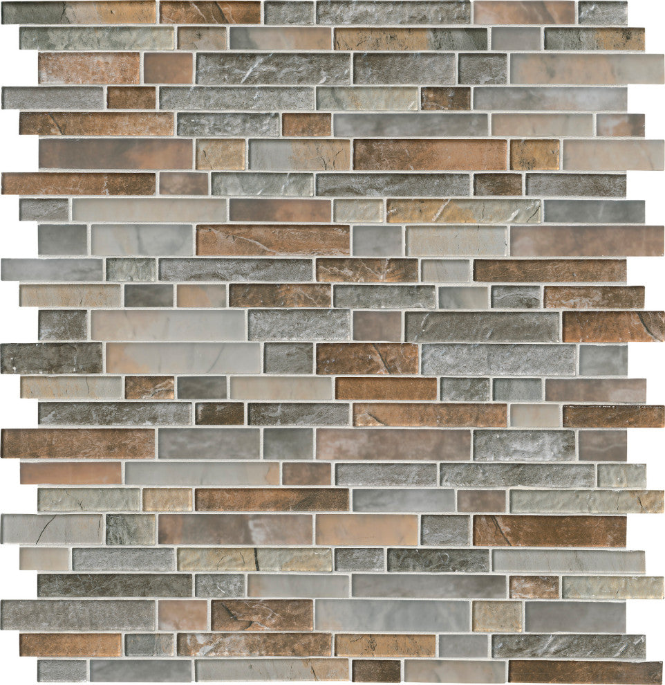 MSI SMOT-GLSIL-SAVOY8MM 12-13/16" x 11-3/4" Linear Mosaic Sheet - - Savoy