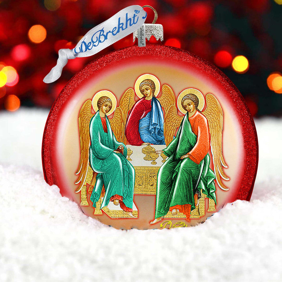 Hand Painted Scenic Glass Ornament Trinity