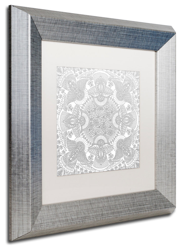 Hello Angel ''Christmas Angels'' Art, Silver Frame, White Mat, 11x11