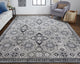 Weave & Wander Adana Metallic Rug, Ivory/Black/Silver, 10ft x 13ft-2in Rug