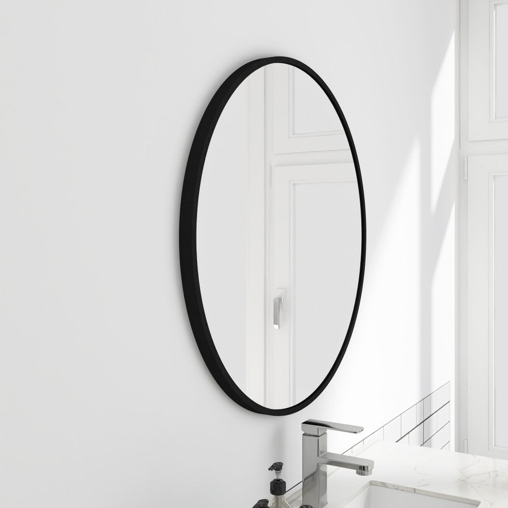 Round Framed Wall Mounted Bathroom Vanity Mirror, 30''