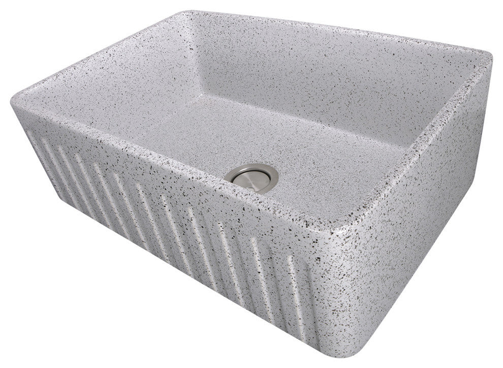 Nantucket Sinks Farmhouse Fireclay Sink, Pietra Sarda Finish, 30"