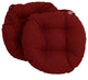16" Spun Polyester Solid Outdoor Round Tufted Chair Cushions, Set of 6, Paprika
