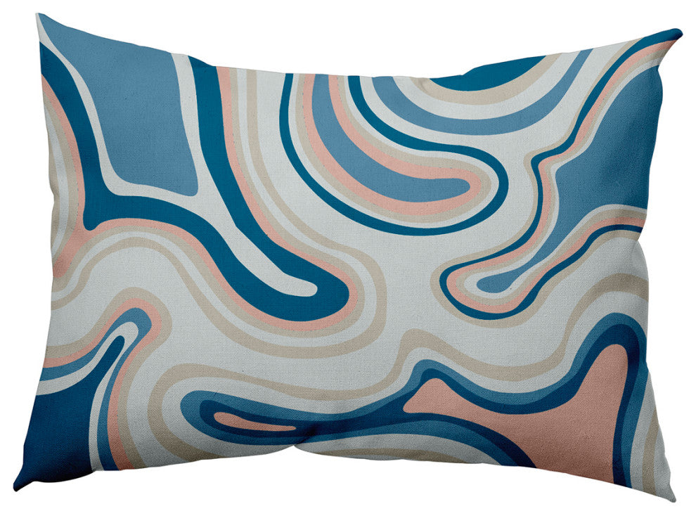 Agate Decorative Indoor/Outdoor Pillow, Teal, 14"x20"