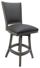Swivel Coco Armless Stool, Gray Vinyl, Gray, 26"