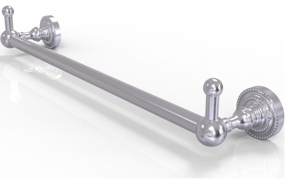 Dottingham 24" Towel Bar with Integrated Hooks, Satin Chrome