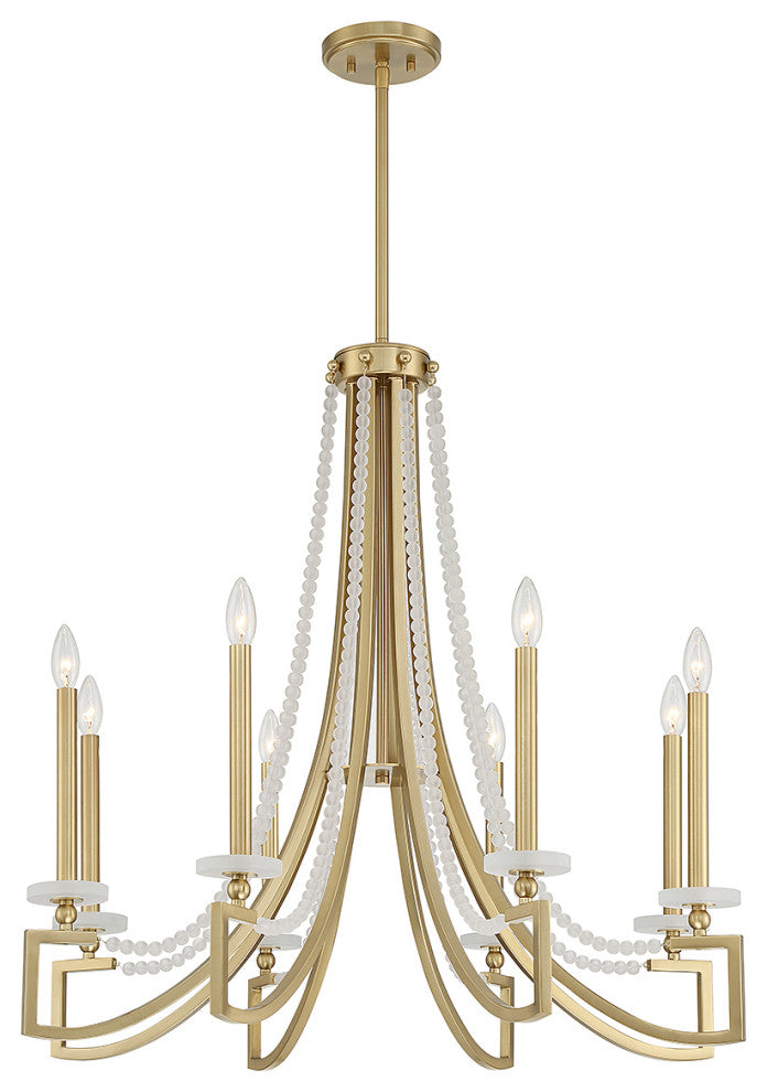 Helen 8-Light Chandelier, Warm Brass