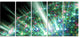 Bright Blue Solar Bubbles Planet, Abstract Canvas Wall Art, 60"x28", 5 Panels