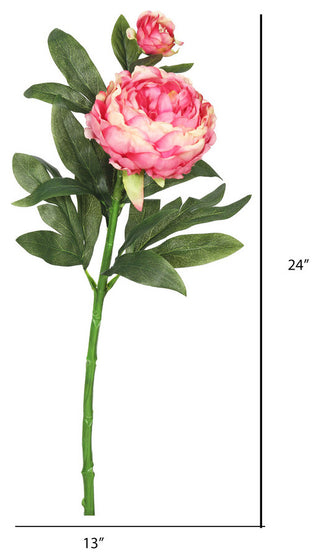 Vickerman Artificial Peony Stem, Pink
