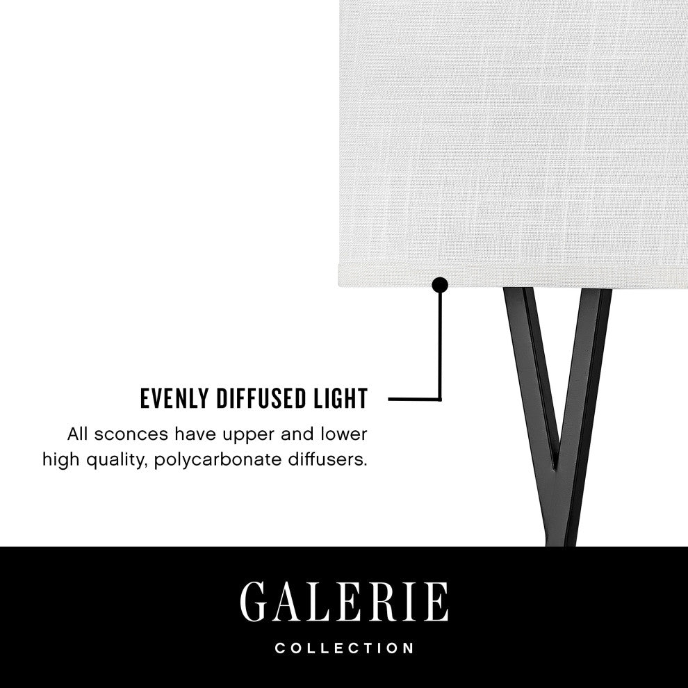Hinkley Axis Large Single Light Sconce, Black