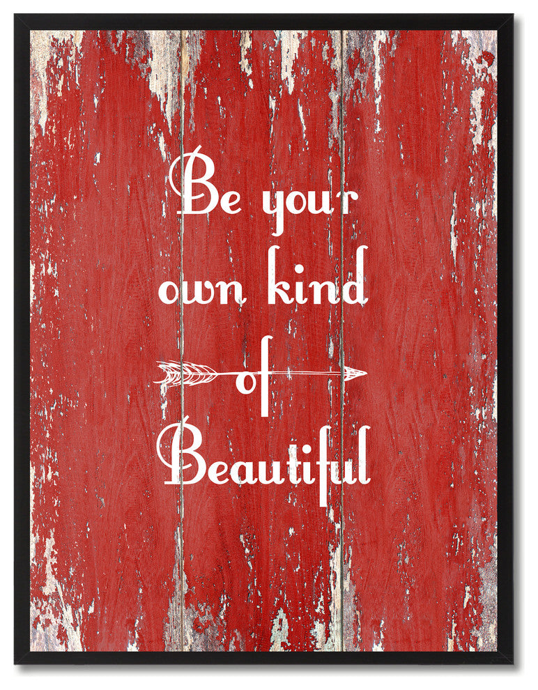 Be Your Own Kind Of Beautiful Motivation Quote, Canvas, Picture Frame, 28"X37"