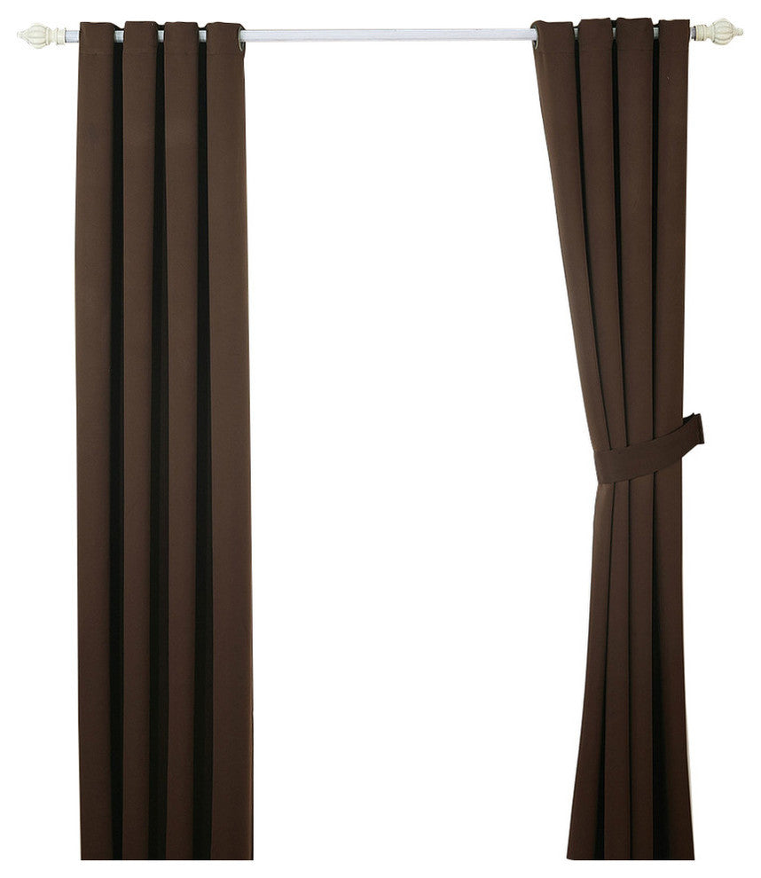 Serenta Black Out Curtains 4 Piece Sets, Chocolate, 54" X 84"