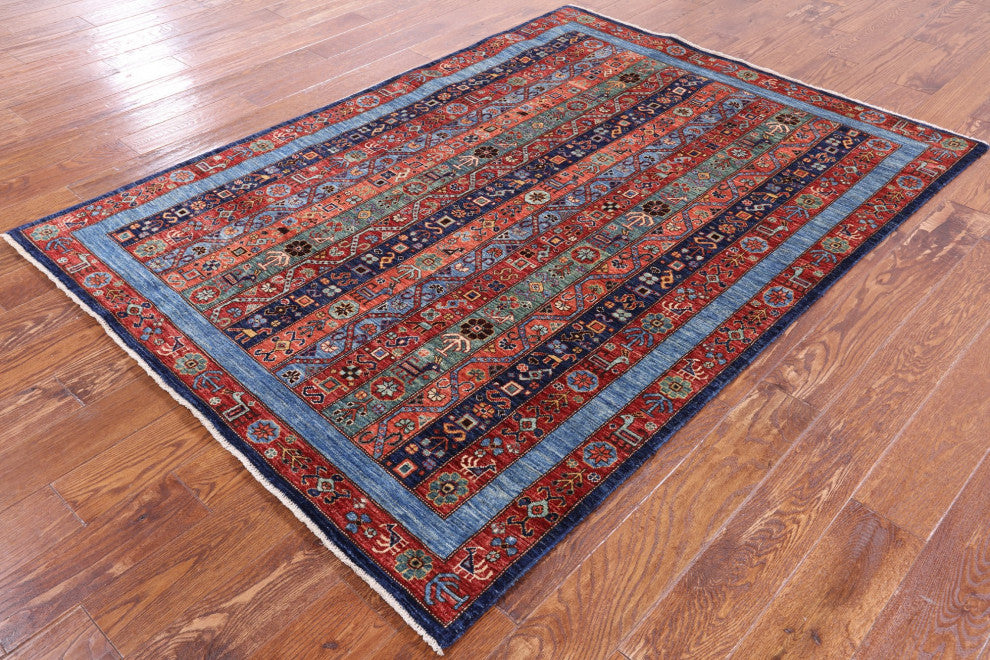 4' 10" X 6' 8" Persian Gabbeh Shall Hand-Knotted Wool Rug Q5067