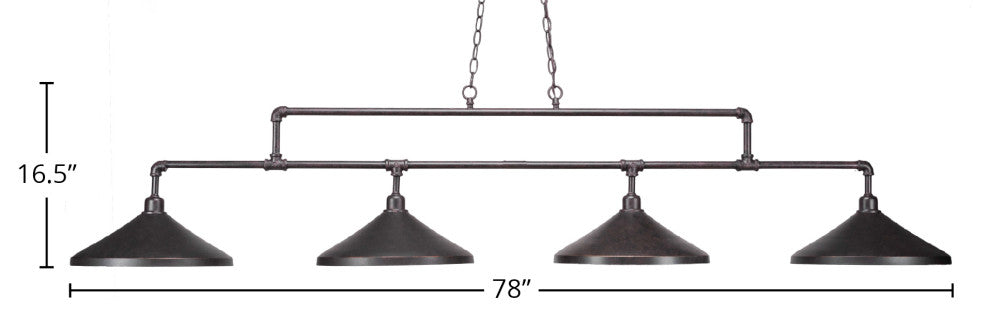 Vintage 4-Light Bar, Dark Granite