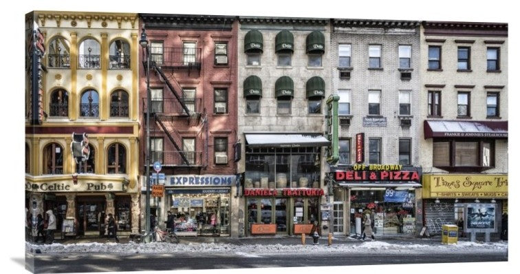 "A Cold Day In Ny" Stretched Canvas Giclee by Peter Pfeiffer, 30x16"