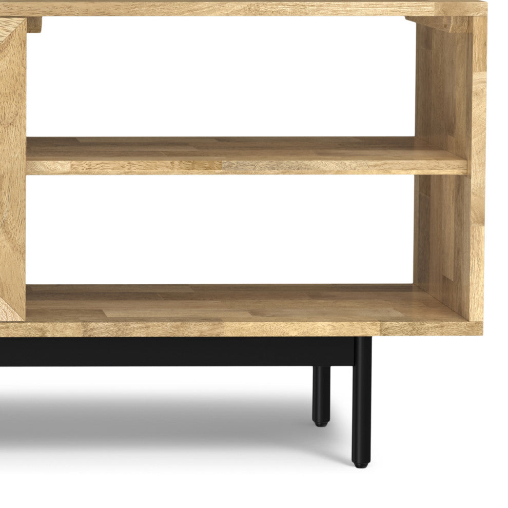 Reeves Solid Mango Wood TV Media Stand, Natural For TVs up to 65 inches