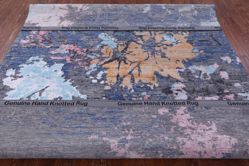 8' 0" X 10' 2" Wool & Silk Modern Handmade Rug - Q15804