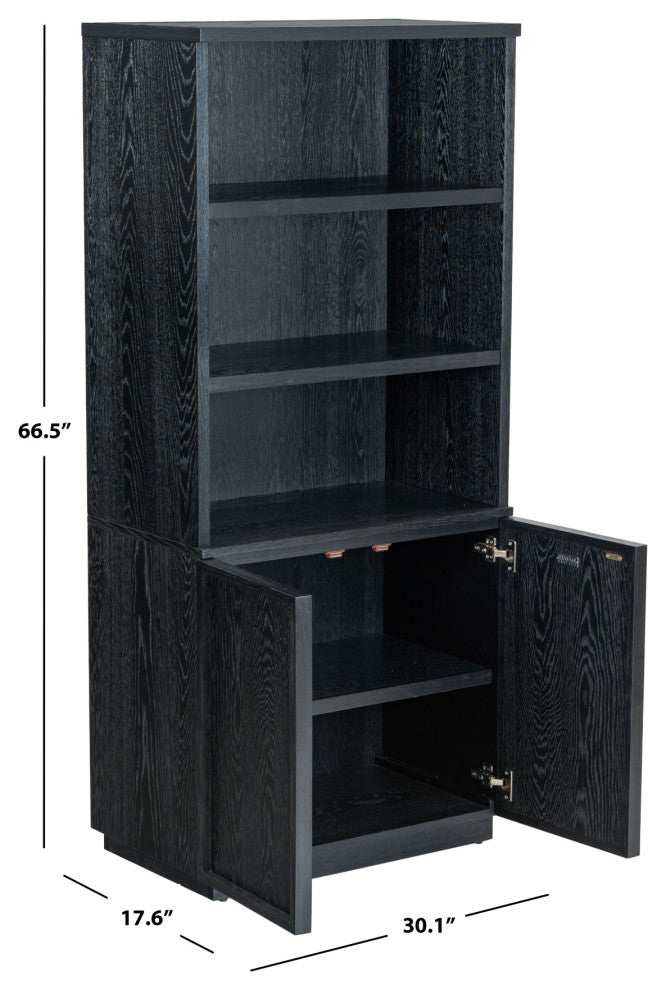 Safavieh Couture Zeus 4 Shelf Wood Bookcase, Black