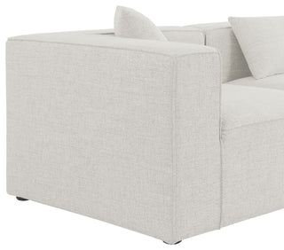 Cube Upholstered Modular Sofa, Cream, 2-Piece: 2 Corner Chair, Linen Texured Fabric