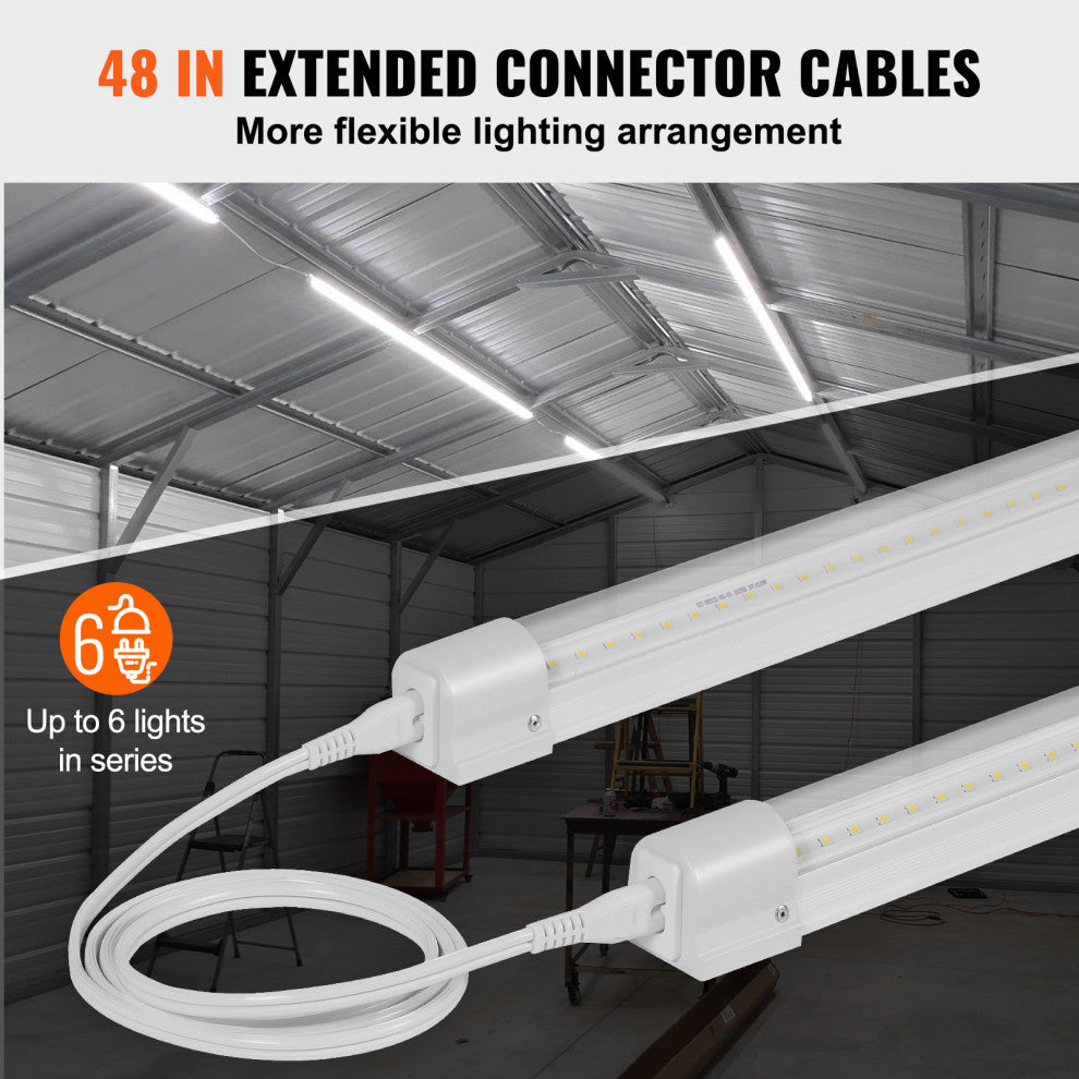 VEVOR 10 Pack 4 FT LED Shop Light 40W Linkable Ceiling Shop Light Fixture 6500LM