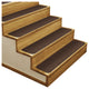 Set of 12 Skid-Resistant Double-Ribbed Stair Treads, Brown, 9 X 36"