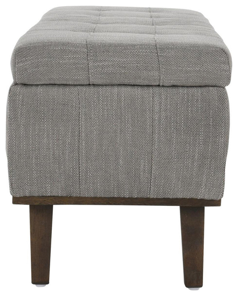 Louise Tufted Storage Bench 54", 17Hx54Wx15D, Gray