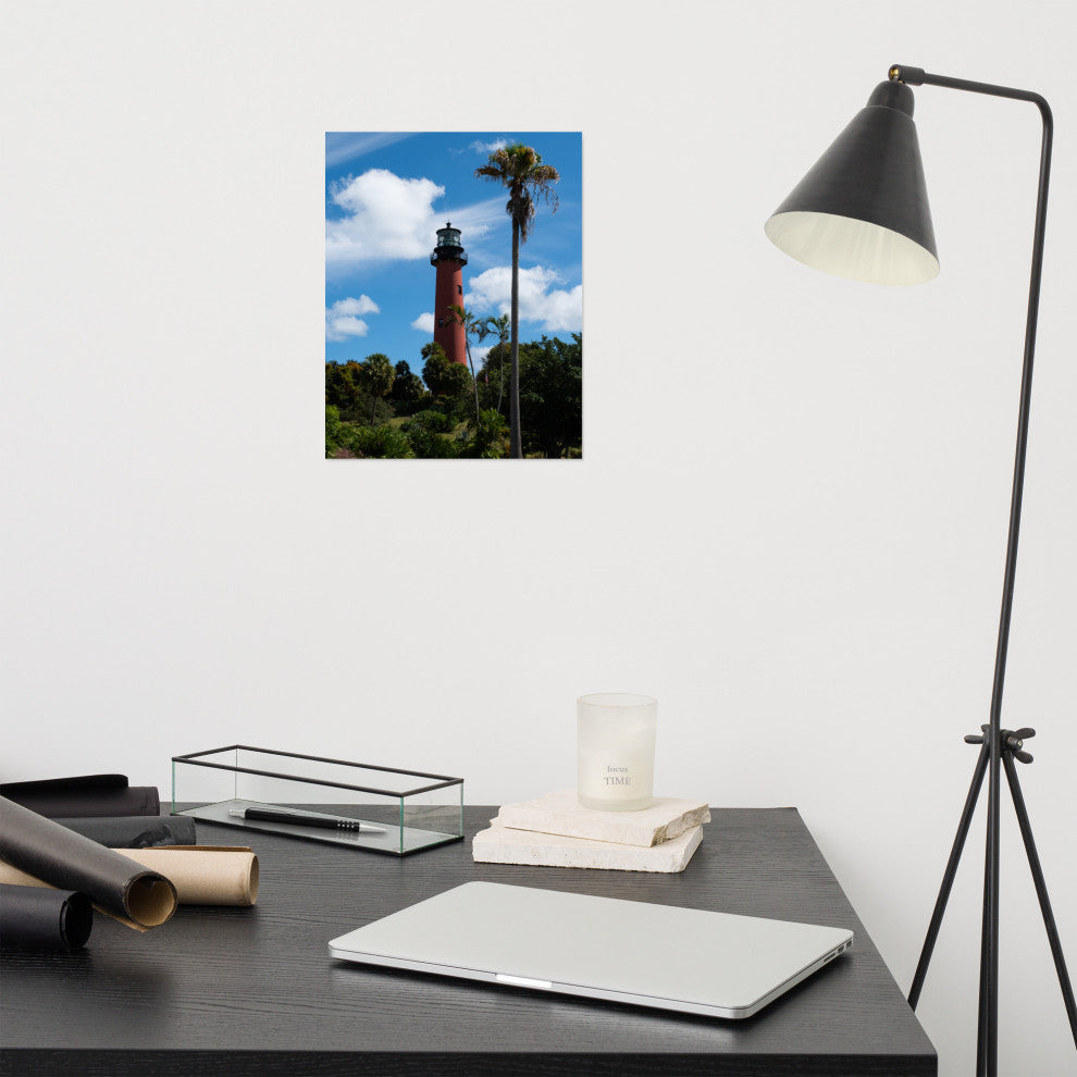 Jupiter Lighthouse Color Unframed Coastal Landscape Photo Wall Art Print, 11" X 14"