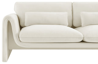 Sloan Cream Velvet Fabric Loveseat
