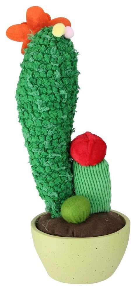 12" Mixed Artificial Plush Cactus Plant, Faux Ceramic Pot