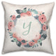Y Monogram Wreath 18x18 Spun Poly Pillow