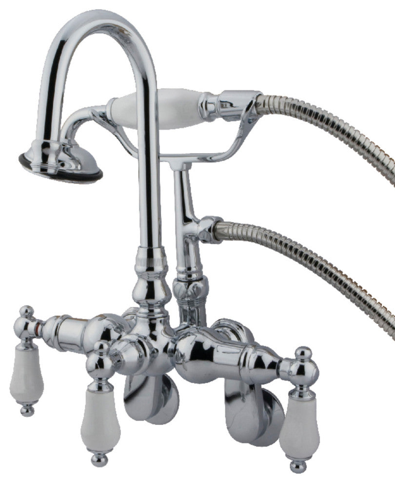 Kingston Brass Adjustable Center Wall Mount Tub Faucet, Polished Chrome