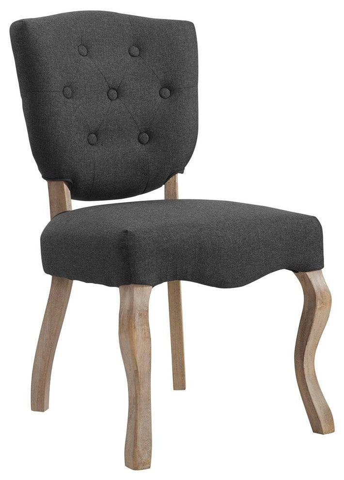 Array Vintage French Upholstered Dining Side Chair, Gray