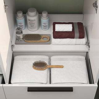 Carla 42" Freestanding Bathroom Vanity With Left Side Drawers, Gloss White