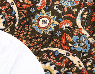 Country and Floral Kashan 2'2"x8'2" Runner Sage Area Rug