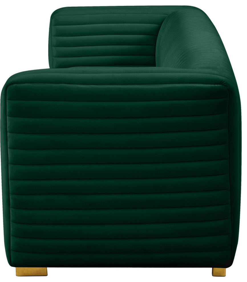 Ravish Velvet Upholstered Chair, Green, Sofa