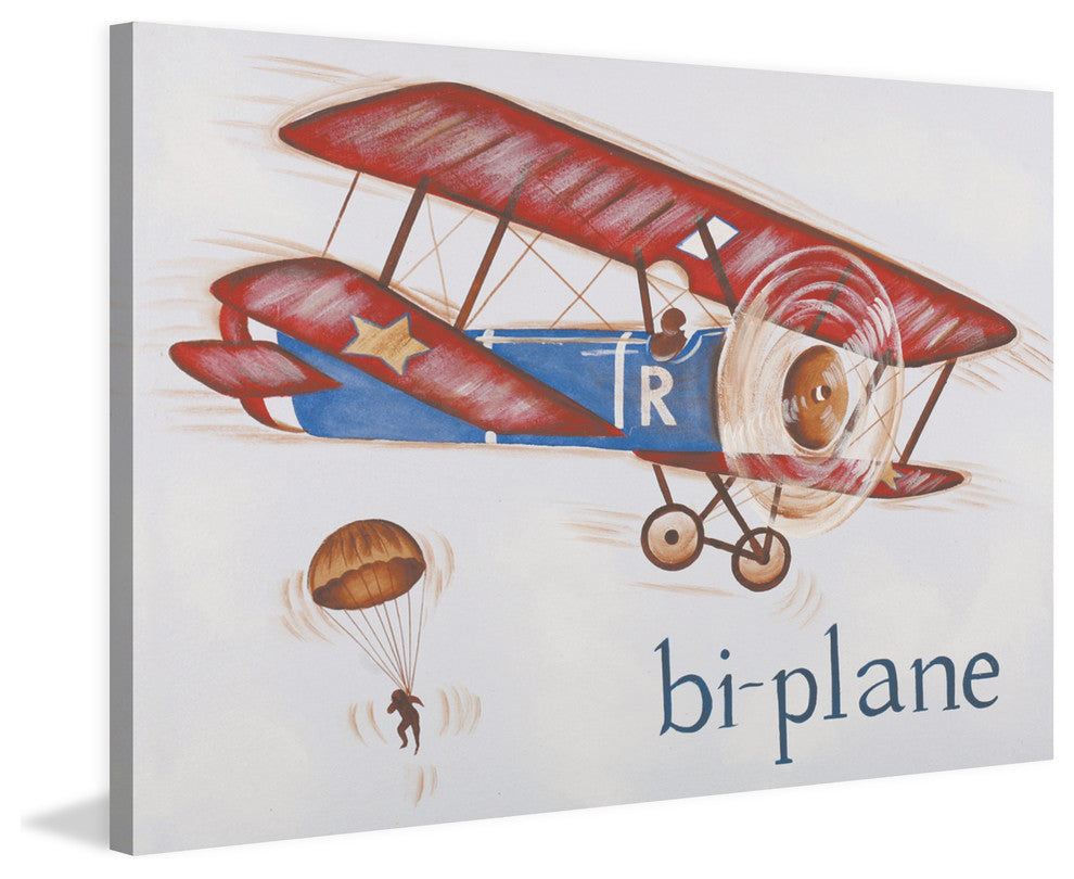 Marmont Hill, "Biplane" by Reesa Qualia Painting Print on Wrapped Canvas, 24x16