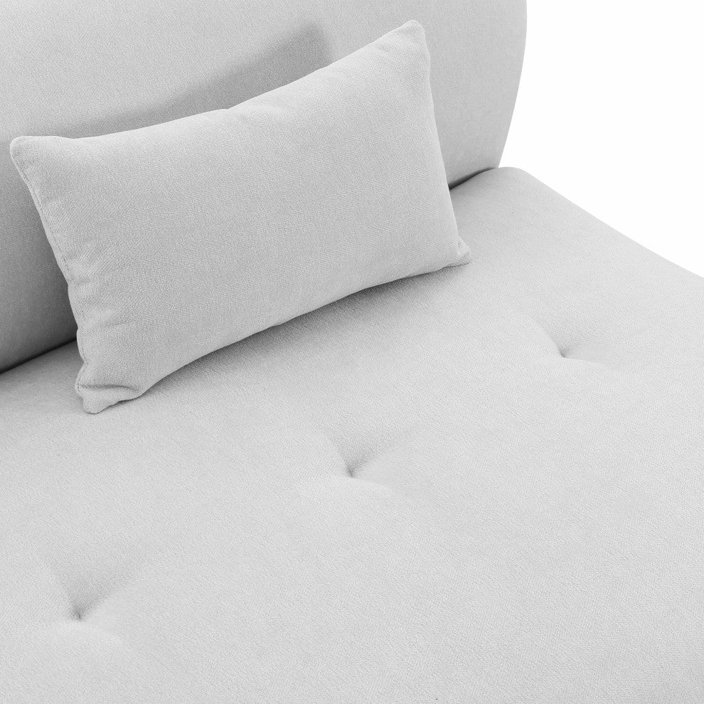 Fickle Grey Velvet Modular LAF Loveseat - Grey