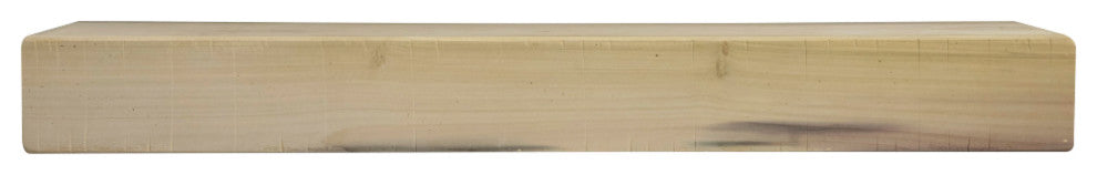 Rustic Fireplace Mantel, Unfinished, 72" L X 5.5" H X 6.25" D