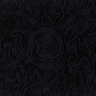 Modesto Collection 100% Cotton Machine Washable Bath Rug, 3-Piece Set, Black