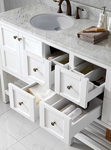 Winterfell 72" Double Bathroom Vanity Set, White With Mirror