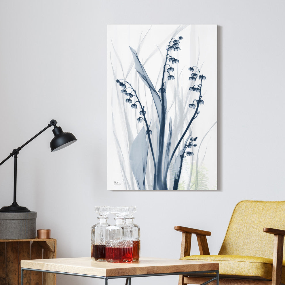 "Radiant Blues 2" Frameless Free Floating Panel Graphic Wall Art, 48"x32"