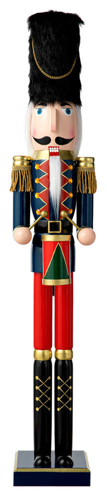 36"H Wooden Christmas Drummer Nutcracker