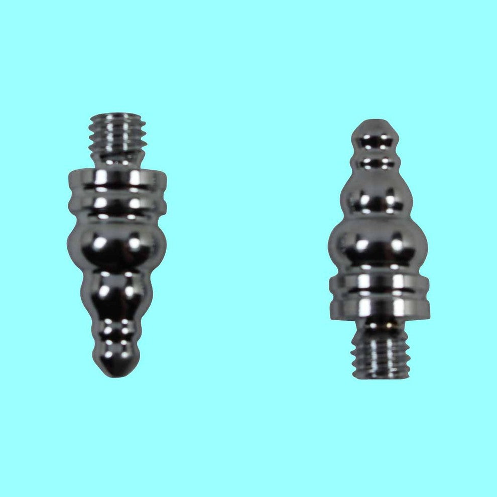 Door Hinge Bright Chrome Med Steeple Hinge Finial Pair |