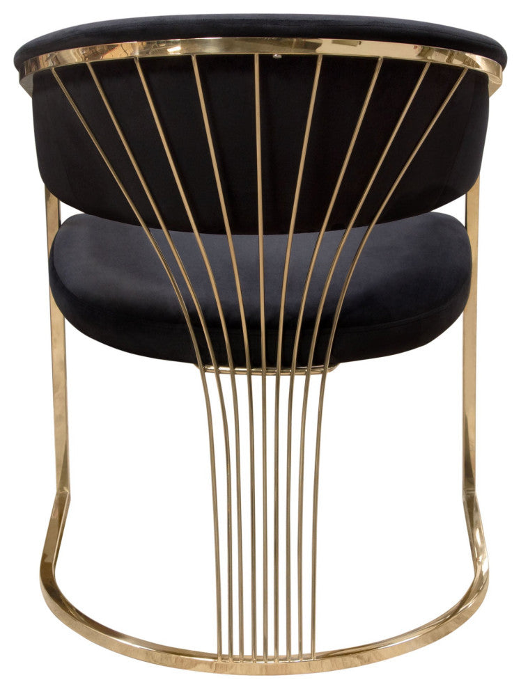 Solstice Dining Chair, Black Velvet