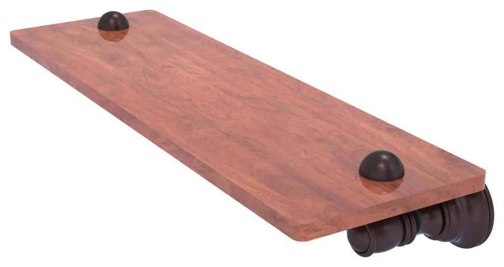 Carolina 16" Wood Shelf, Antique Bronze