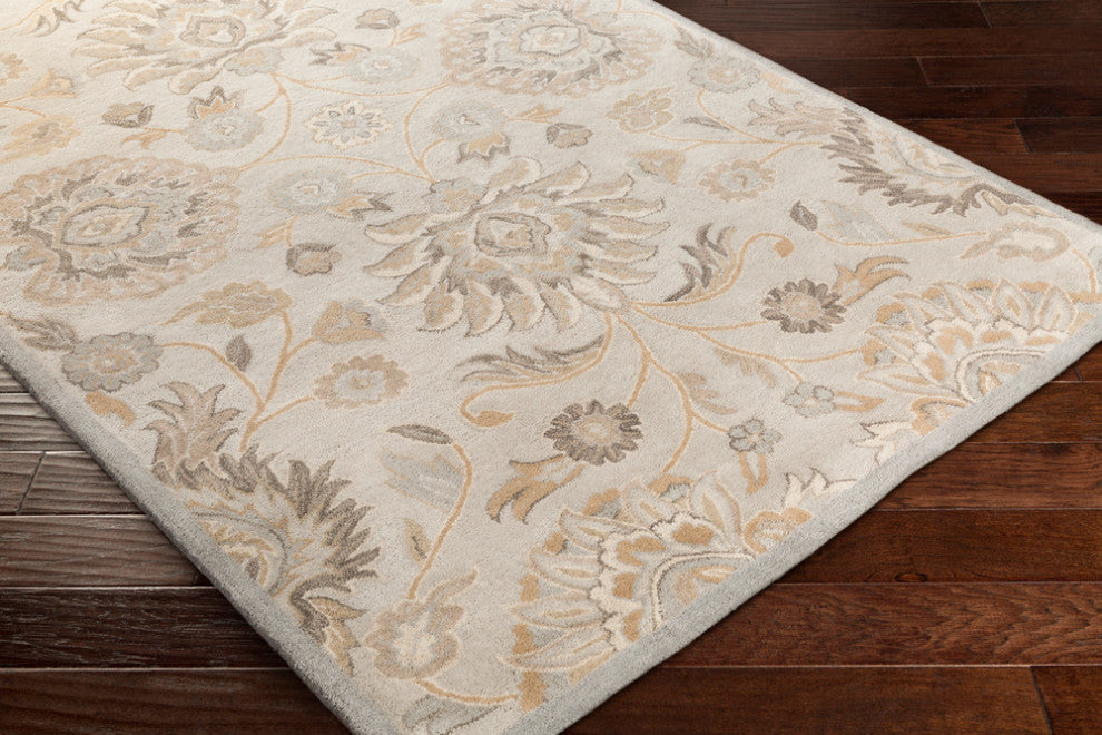 Surya Caesar CAE-1192 Traditional Area Rug, Light Gray, 6' x 9' Oval