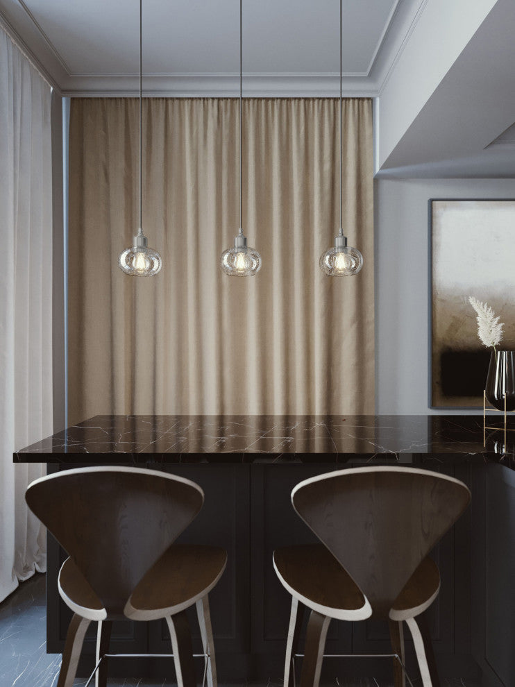 Laney 3 Light Linear Pendant, Medium Base 120V, Satin Nickel