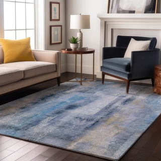 Premium Machine Washable Mayfield AMF537 Blue 8' x 10' Rug