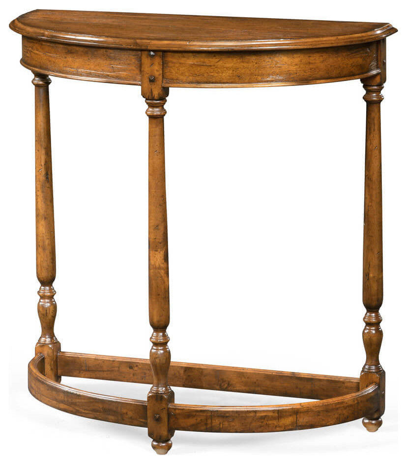 Country Walnut Demilune Console