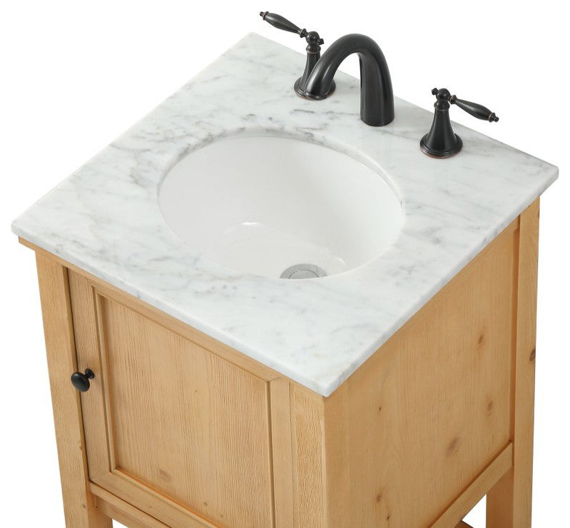 Matilda 19" Transitional Natural Wood-Light Bathroom Vanity